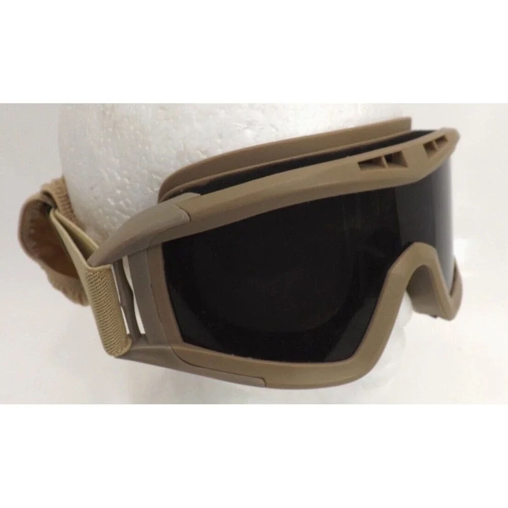 Tactical Windproof dark shade Coyote brown Airsoft adjustable safety goggles